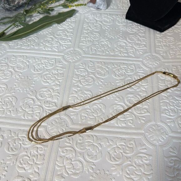 Vintage Gold Tone Multi Strand Layered Chain Necklace 18” - Picture 9 of 14